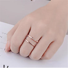 Load image into Gallery viewer, 925 Sterling Silver Double Layer Silver/Rose Gold Rings
