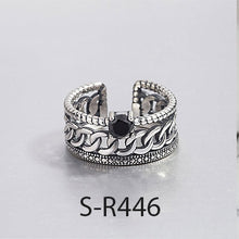 Load image into Gallery viewer, Vintage Handmade Oxidized 925 Sterling Silver Adjustable Rings