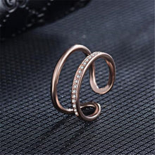 Load image into Gallery viewer, 925 Sterling Silver Double Layer Silver/Rose Gold Rings