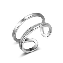 Load image into Gallery viewer, 925 Sterling Silver Double Layer Silver/Rose Gold Rings
