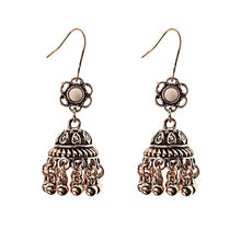 Load image into Gallery viewer, Ethnic Indian Gypsy Boho Jhumka Earrings Oxidized Silver - 2 Colors