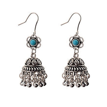 Load image into Gallery viewer, Ethnic Indian Gypsy Boho Jhumka Earrings Oxidized Silver - 2 Colors