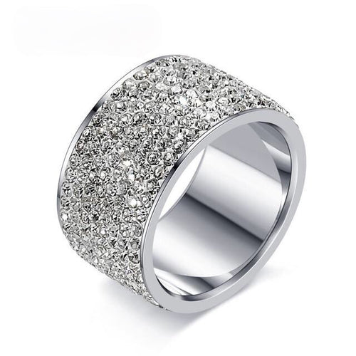 Crystal Big Ring in Stainless Steel - 6 Colors