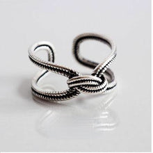 Load image into Gallery viewer, Vintage Handmade Oxidized 925 Sterling Silver Knot Adjustable Rings