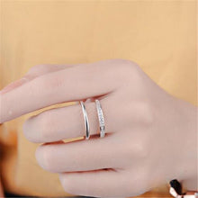 Load image into Gallery viewer, 925 Sterling Silver Double Layer Silver/Rose Gold Rings