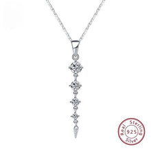 Load image into Gallery viewer, 925 Sterling Silver Long Leaf Shape AAA Cubic Zircon Necklace &amp; Earring Set