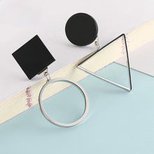 Load image into Gallery viewer, Mismatch Adornment Triangle Circle Earrings - 2 Colors