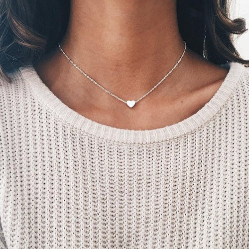 Trendy Minimalist Clavicle Small Heart Golden/Silver Necklace - New Addition