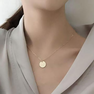 Trendy Minimalist Coin Pendant Clavicle Necklace - New Addition