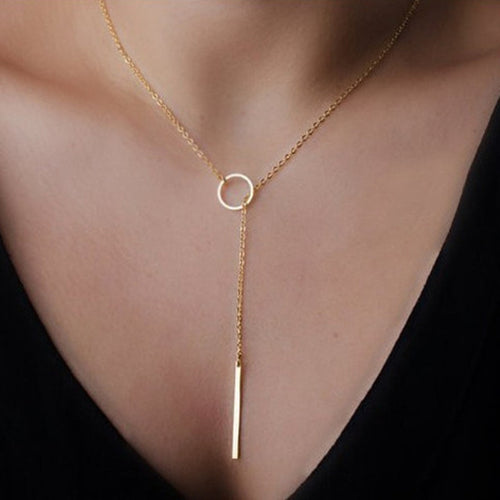 Trendy Minimalist Clavicle Circle Bar Pendant - New Addition