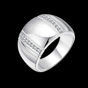 925 Sterling Silver Cubic Zirconia Lover's Ring