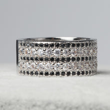 Load image into Gallery viewer, 925 Sterling Silver Black Crystal Zircon Ring
