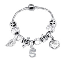 Load image into Gallery viewer, Charm Beads Silver Bracelet - Pink or 23 colors and designs