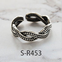 Load image into Gallery viewer, Vintage Handmade Oxidized 925 Sterling Silver Adjustable Rings