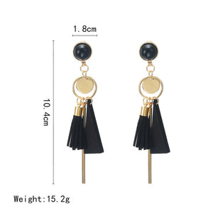 Wood Tassel Triangle earrings