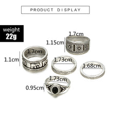 Load image into Gallery viewer, Boho Silver Elephant Flowers Ring Set