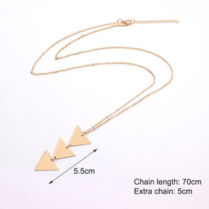 Triangle Long Chain Necklace - Gold/Silver