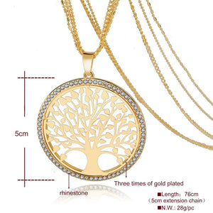 Golden Tree Of Life Jewelry Set - Necklace Earrings Bracelets