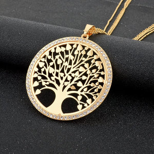 Golden Tree Of Life Jewelry Set - Necklace Earrings Bracelets