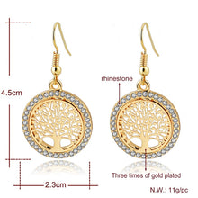 Load image into Gallery viewer, Golden Tree Of Life Jewelry Set - Necklace Earrings Bracelets