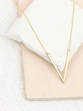 Load image into Gallery viewer, Long V Necklace Gold/Silver Triangle Necklace