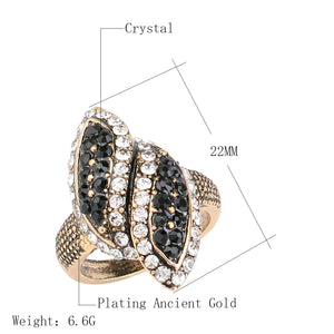 Black Crystal Vintage Rings