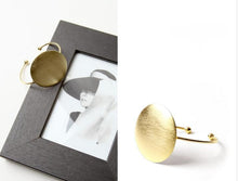 Load image into Gallery viewer, Classic Open Brushed Big Round Cuff Gold/Silver Bracelet - New Arrival