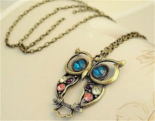Load image into Gallery viewer, Hot Necklace Charms Blue Eye Crystal Owl Long Chain Necklace