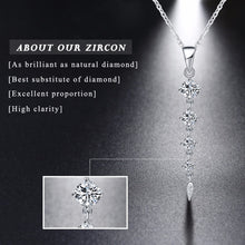 Load image into Gallery viewer, 925 Sterling Silver Long Leaf Shape AAA Cubic Zircon Necklace &amp; Earring Set