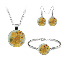 Load image into Gallery viewer, Van Gogh Gustav Klimt Painting Jewelry Sets - Earrings Necklace Bracelets