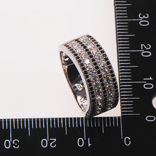 Load image into Gallery viewer, 925 Sterling Silver Black Crystal Zircon Ring