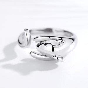 925 Sterling Silver Naughty Mouse Long Tail Rings
