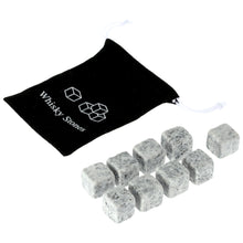Load image into Gallery viewer, 9 Pcs Reusable Whisky Ice Stones Wine Drinks Cooler Cubes - Granite with Pouch