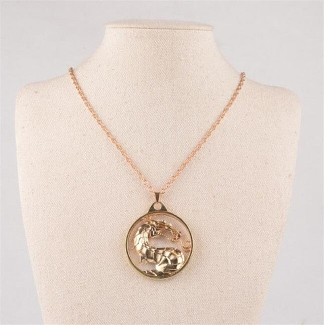 Hot Necklace Charms Dragon Face Long Chain Necklace
