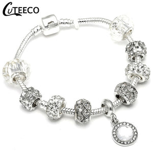 Circle Silver Charms Bracelet In Different Lengths