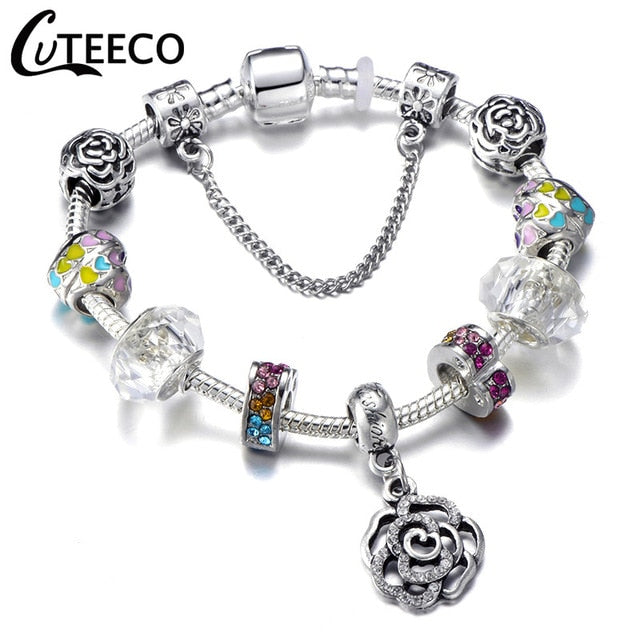 Multi Silver Black Charms Bracelet In Different Lengths – New Arrival
