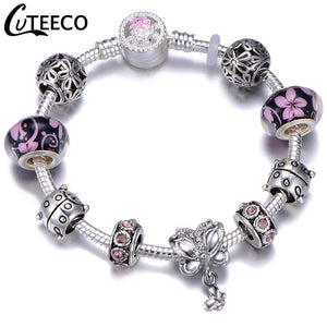 Purple Black Charms Bracelet In Different Lengths – New Arrival