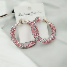 Load image into Gallery viewer, Exaggerated Shiny Circle Frosted Crystal Big Earrings -- New Design
