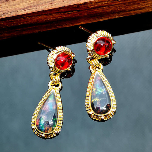 Boho Ethnic Drop Resin Stone Drop Dangle Earrings