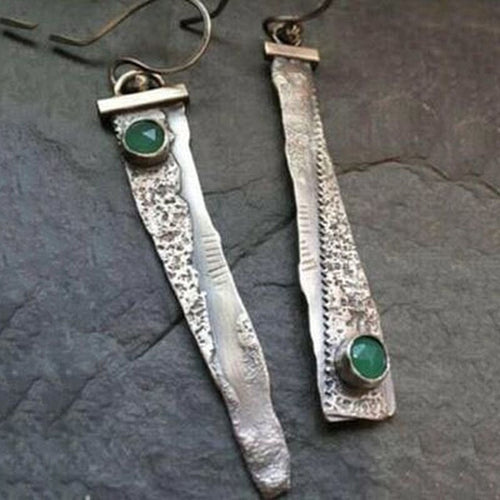 Beautiful Bohemian Tribal Metal Saw Long Earrings