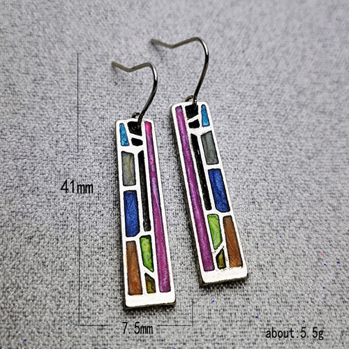 Mix Color Beautiful Bohemian Tribal Metal Floral Long Earrings