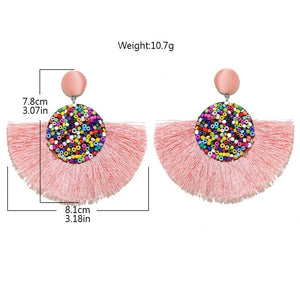 16 Colors - Handmade Honeycomb Dangle Tassel Earrings