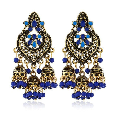 Tassel Bollywood Dangle Indian Jhumka Ethnic Earrings - 8 Colors