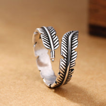 Load image into Gallery viewer, 925 Sterling Silver Feather Opening Ring