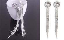 Load image into Gallery viewer, Fashion Crystal Long Rhinestone Tassel Earrings