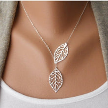 Load image into Gallery viewer, Trendy Minimalist Two Leaves Golden/Silver Pendant Clavicle Necklace - New Addition