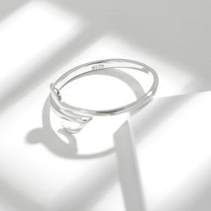 925 Sterling Silver Musical Note Open Ring