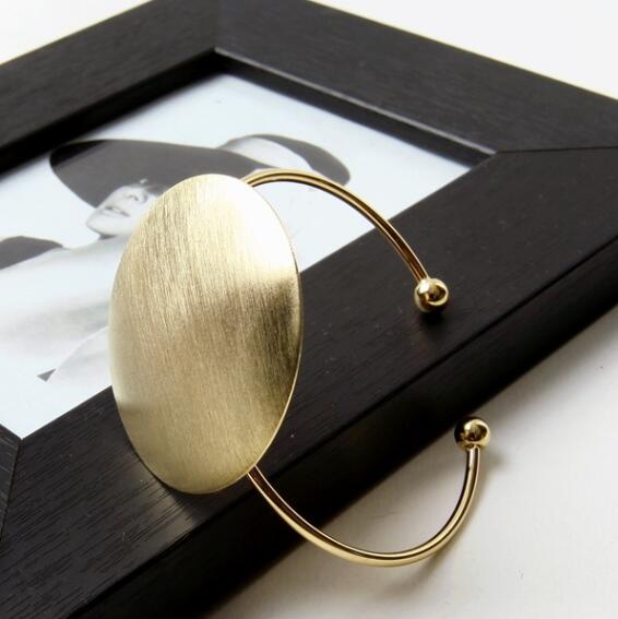 Classic Open Brushed Big Round Cuff Gold/Silver Bracelet - New Arrival