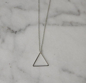 Simple Gold/Silver Chain Triangle Long Necklace