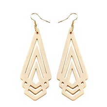 Load image into Gallery viewer, Natural Wooden Hollow Triangle Earrings - 4 Colors